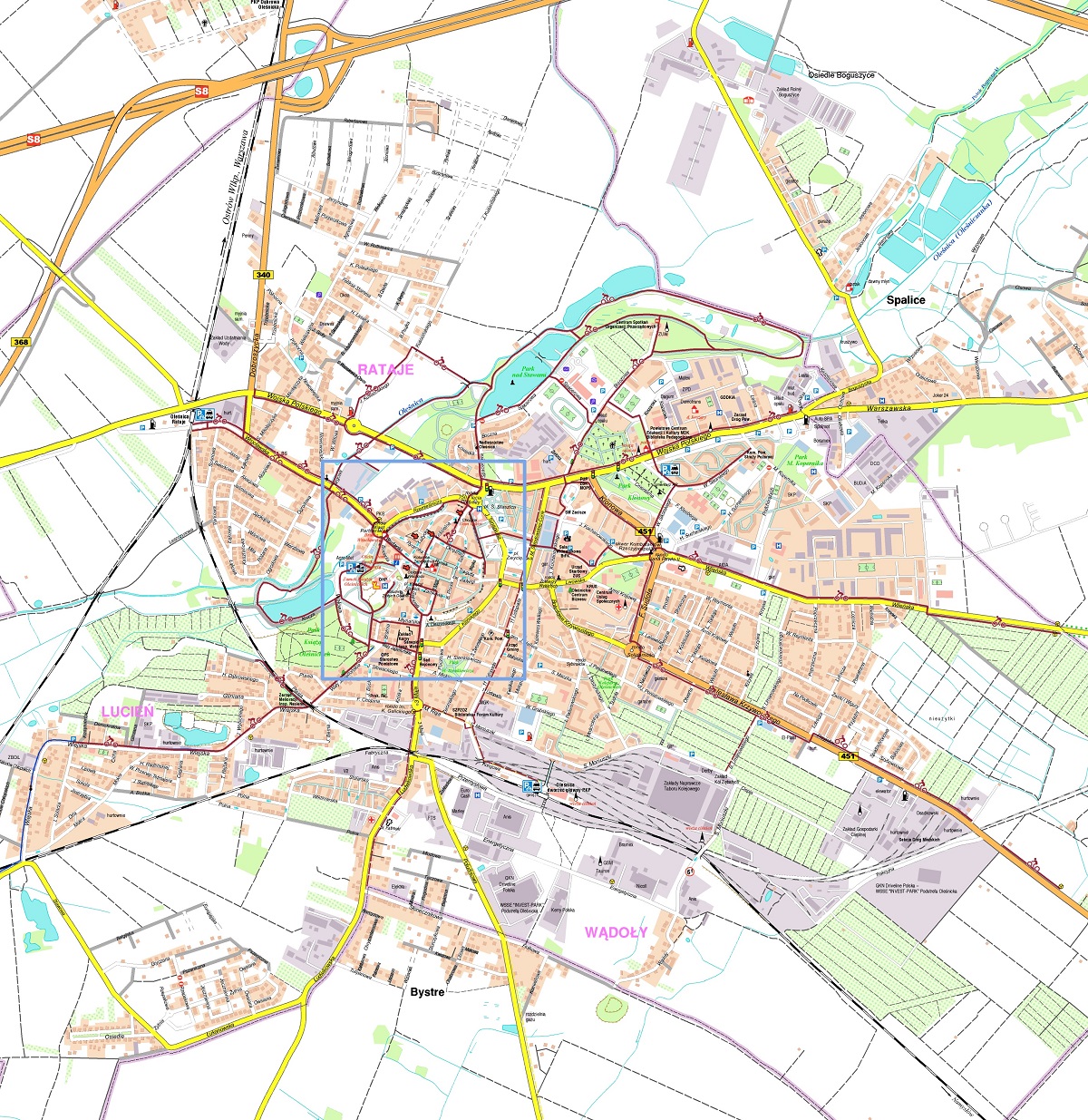 Mapa ścieżek rowerowych w Oleśnicy